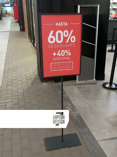 ポスター potita Porta Afiche metálico - Pedestal para publicidad - Soporte Cartel